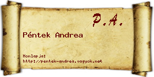 Péntek Andrea névjegykártya